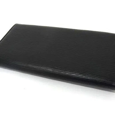 Pre-owned Louis Vuitton Black Epi Leather Long Wallet (bi-fold) ()