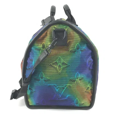 Pre-owned Louis Vuitton Black Gray Multi-color Leather Nylon Boston Bag Shoulder Bag ()