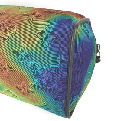 Pre-owned Louis Vuitton Black Gray Multi-color Leather Nylon Boston Bag Shoulder Bag ()