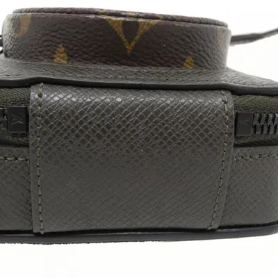 Pre-owned Louis Vuitton Black Khaki Marron Coated Canvas Leather Shoulder Bag ()