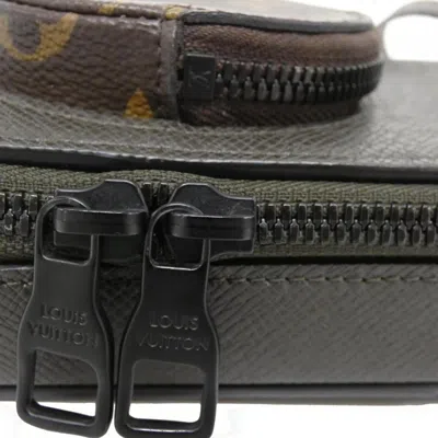 Pre-owned Louis Vuitton Black Khaki Marron Coated Canvas Leather Shoulder Bag ()