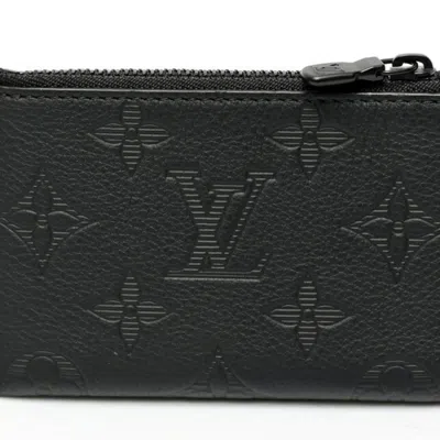 Pre-owned Louis Vuitton Black Leather Coin Purse/coin Case ()