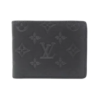 Pre-owned Louis Vuitton Black Leather Long Bill Wallet (bi-fold) ()