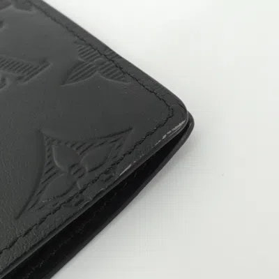 Pre-owned Louis Vuitton Black Leather Long Bill Wallet (bi-fold) ()