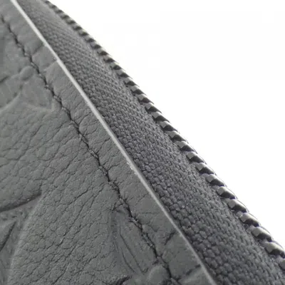 Pre-owned Louis Vuitton Black Leather Long Bill Wallet (tri-fold) ()