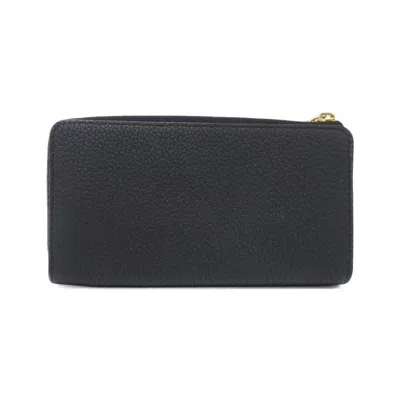 Pre-owned Louis Vuitton Black Leather Long Wallet (bi-fold) ()