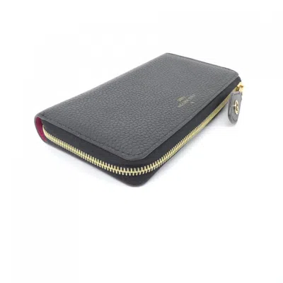 Pre-owned Louis Vuitton Black Leather Long Wallet (bi-fold) ()