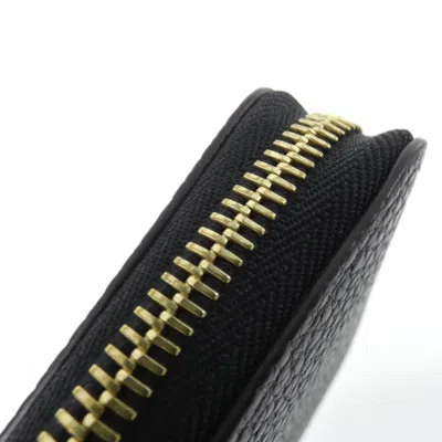 Pre-owned Louis Vuitton Black Leather Long Wallet (bi-fold) ()