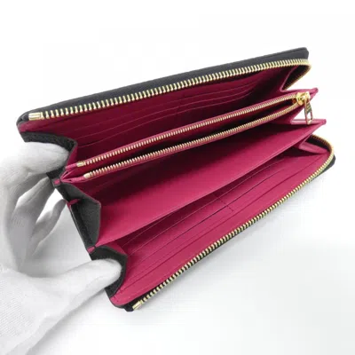 Pre-owned Louis Vuitton Black Leather Long Wallet (bi-fold) ()