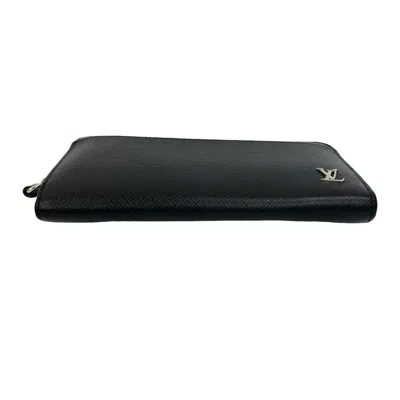 Pre-owned Louis Vuitton Black Leather Long Wallet (bi-fold) ()