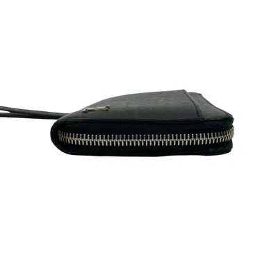 Pre-owned Louis Vuitton Black Leather Long Wallet (bi-fold) ()