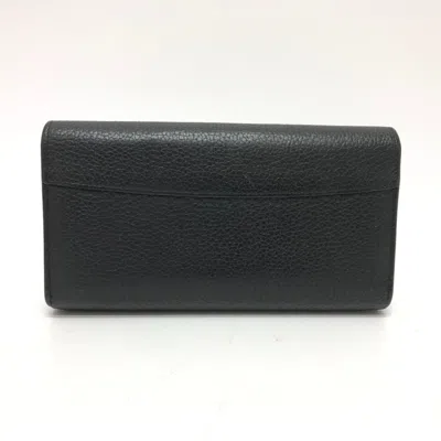 Pre-owned Louis Vuitton Black Leather Long Wallet (bi-fold) ()