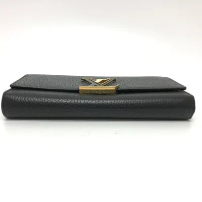 Pre-owned Louis Vuitton Black Leather Long Wallet (bi-fold) ()