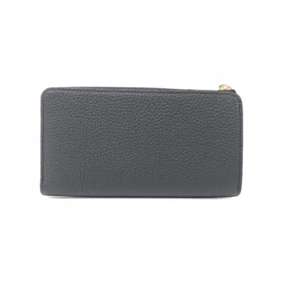 Pre-owned Louis Vuitton Black Leather Long Wallet (bi-fold) ()