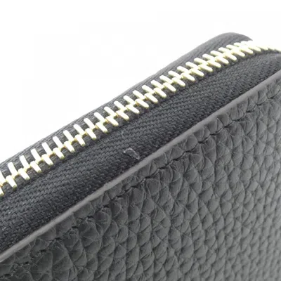 Pre-owned Louis Vuitton Black Leather Long Wallet (bi-fold) ()