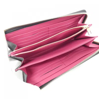 Pre-owned Louis Vuitton Black Leather Long Wallet (bi-fold) ()