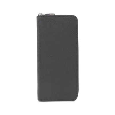 Pre-owned Louis Vuitton Black Leather Long Wallet (bi-fold) ()