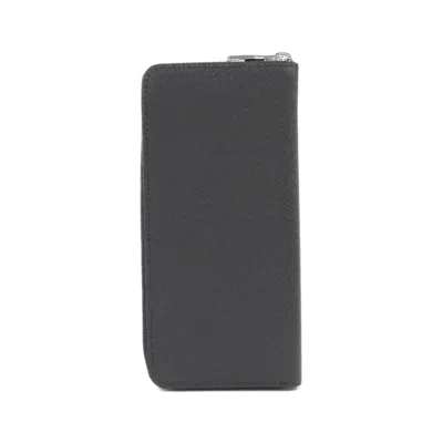 Pre-owned Louis Vuitton Black Leather Long Wallet (bi-fold) ()