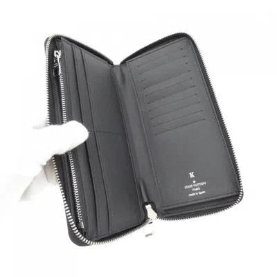 Pre-owned Louis Vuitton Black Leather Long Wallet (bi-fold) ()