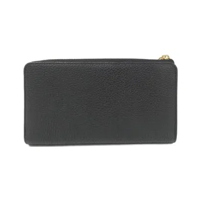 Pre-owned Louis Vuitton Black Leather Long Wallet (bi-fold) ()