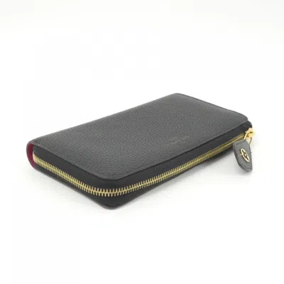 Pre-owned Louis Vuitton Black Leather Long Wallet (bi-fold) ()