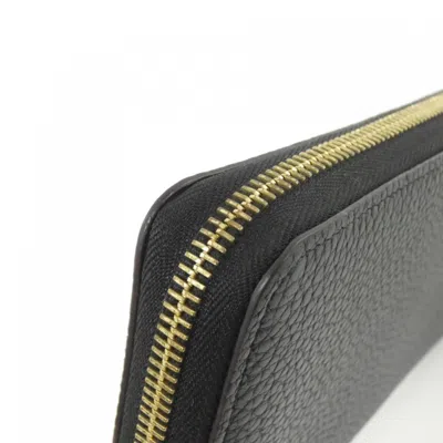 Pre-owned Louis Vuitton Black Leather Long Wallet (bi-fold) ()