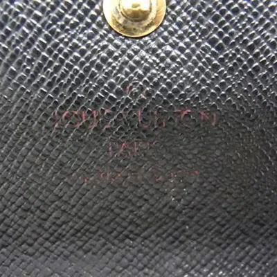 Pre-owned Louis Vuitton Black Leather Long Wallet (tri-fold) ()