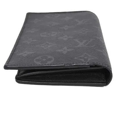 Pre-owned Louis Vuitton Black Monogram Eclipse Monogram Eclipse Long Wallet (bi-fold) ()