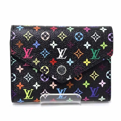 Pre-owned Louis Vuitton Black Multi-color Monogram Wallet (tri-fold) ()