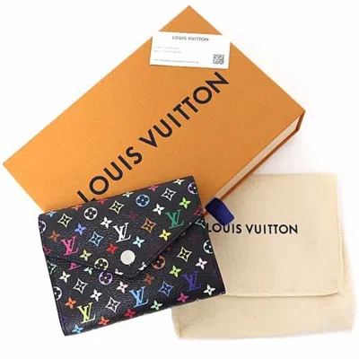 Pre-owned Louis Vuitton Black Multi-color Monogram Wallet (tri-fold) ()
