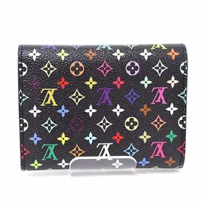 Pre-owned Louis Vuitton Black Multi-color Monogram Wallet (tri-fold) ()