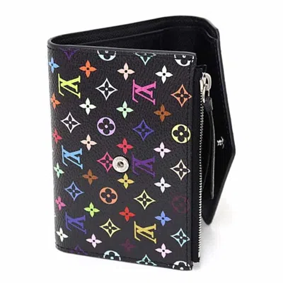 Pre-owned Louis Vuitton Black Multi-color Monogram Wallet (tri-fold) ()