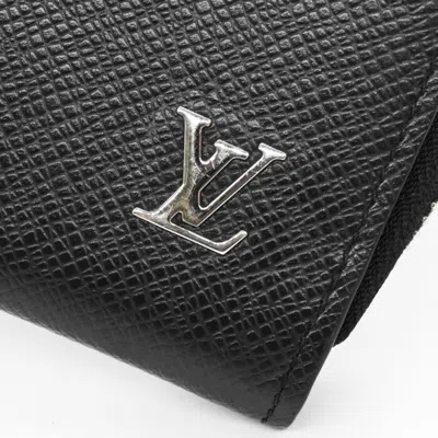 Pre-owned Louis Vuitton Black Taiga Leather Long Wallet (bi-fold) ()