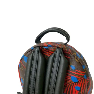 Pre-owned Louis Vuitton Blue Brown Red Color Leather Pvc Backpack ()