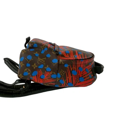 Pre-owned Louis Vuitton Blue Brown Red Color Leather Pvc Backpack ()