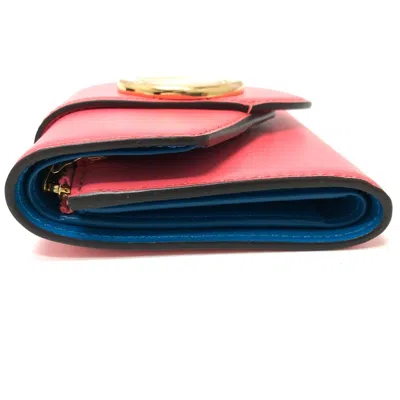 Pre-owned Louis Vuitton Blue Dahlia Galle Pink Leather Coin Purse/coin Case ()