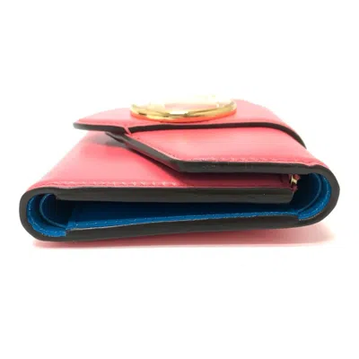 Pre-owned Louis Vuitton Blue Dahlia Galle Pink Leather Coin Purse/coin Case ()