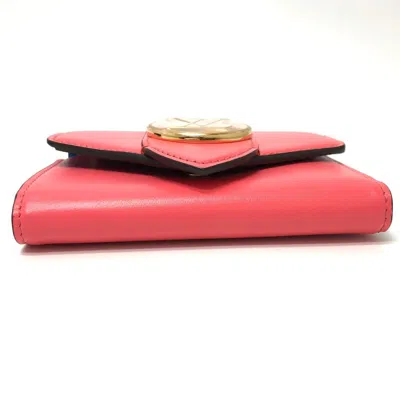 Pre-owned Louis Vuitton Blue Dahlia Galle Pink Leather Coin Purse/coin Case ()