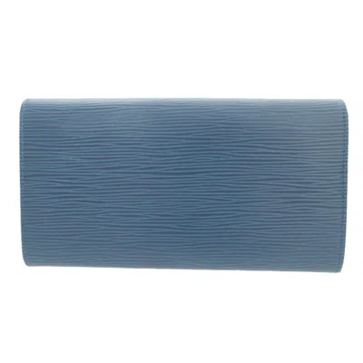Pre-owned Louis Vuitton Blue Epi Leather Long Wallet (bi-fold) ()