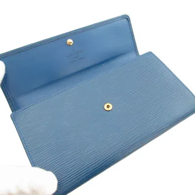 Pre-owned Louis Vuitton Blue Epi Leather Long Wallet (bi-fold) ()