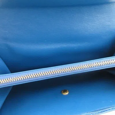 Pre-owned Louis Vuitton Blue Epi Leather Long Wallet (bi-fold) ()