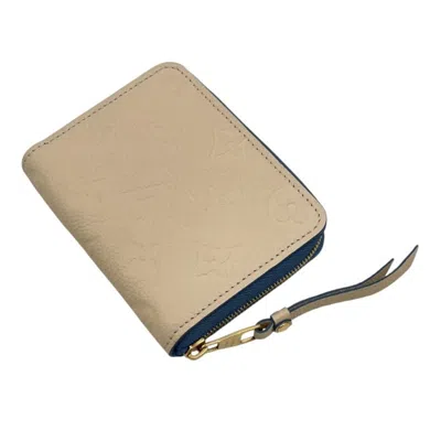 Pre-owned Louis Vuitton Blue Jean Cream Leather Coin Purse/coin Case ()