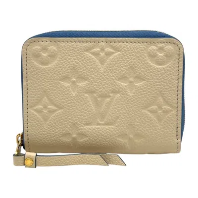 Pre-owned Louis Vuitton Blue Jean Cream Leather Coin Purse/coin Case ()