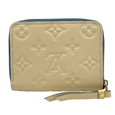 Pre-owned Louis Vuitton Blue Jean Cream Leather Coin Purse/coin Case ()