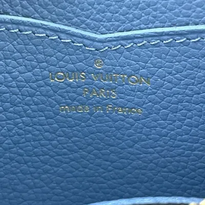 Pre-owned Louis Vuitton Blue Jean Cream Leather Coin Purse/coin Case ()