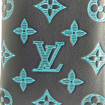 Pre-owned Louis Vuitton Blue Navy Monogram Shadow Long Wallet (bi-fold) ()