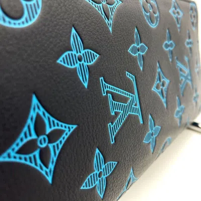 Pre-owned Louis Vuitton Blue Navy Monogram Shadow Long Wallet (bi-fold) ()