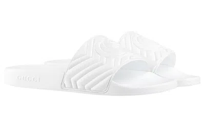Gucci Quilted Slide 'white' In Multi