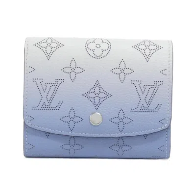 Pre-owned Louis Vuitton Blue Pearl Light Blue Leather Wallet (bi-fold) ()