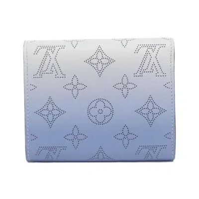 Pre-owned Louis Vuitton Blue Pearl Light Blue Leather Wallet (bi-fold) ()